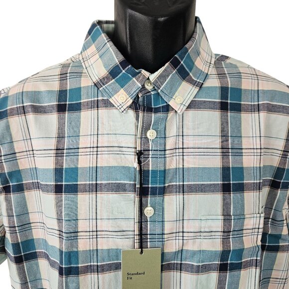 Goodfellow & Co Mens Standard Fit Plaid Short Sleeve Shirt Size XXL Casual - Picture 3 of 11